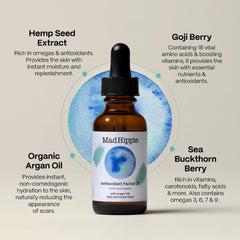 Mad Hippie argan oil blend highlights soft, smooth skin benefits.