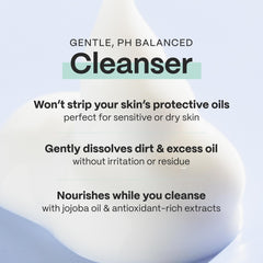 Mad Hippie Cream Cleanser tube pour showing gentle, hydrating cleanse for dry skin.
