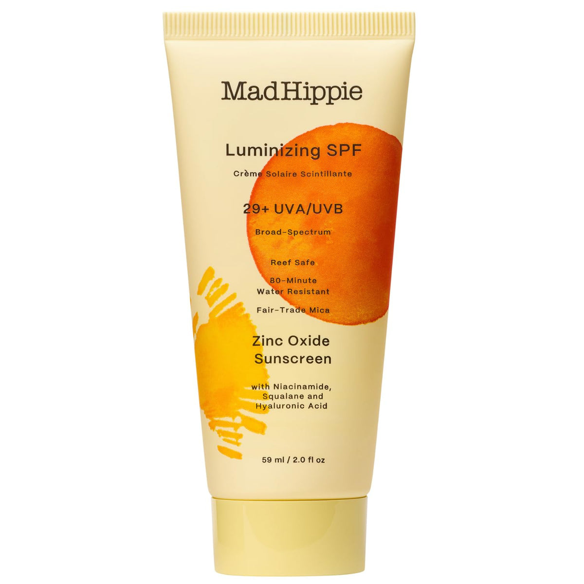 Mad Hippie Luminizing SPF29 bottle pour shows easy, lightweight sun protection.