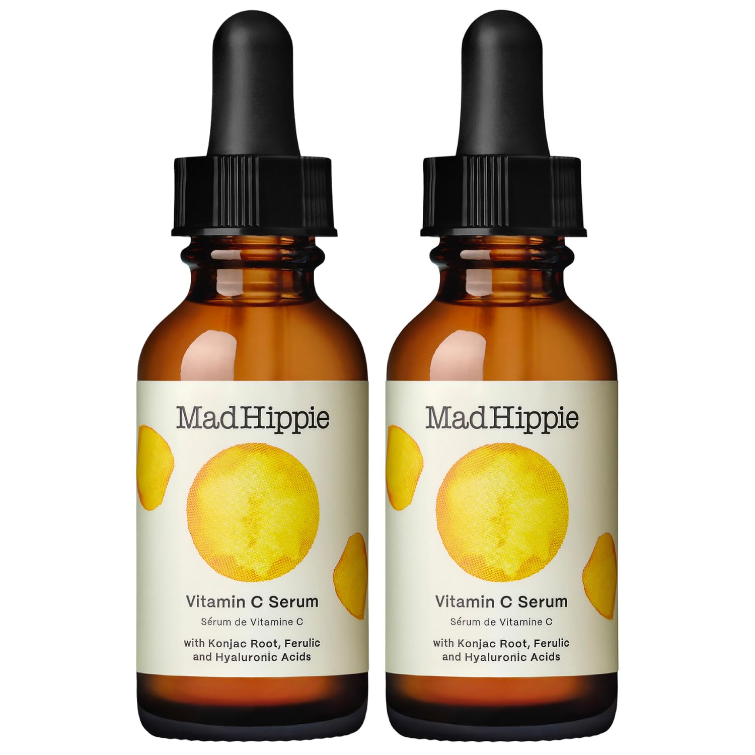 Mad Hippie Vitamin C Serum bottle shows glow-enhancing hydration for bright skin.