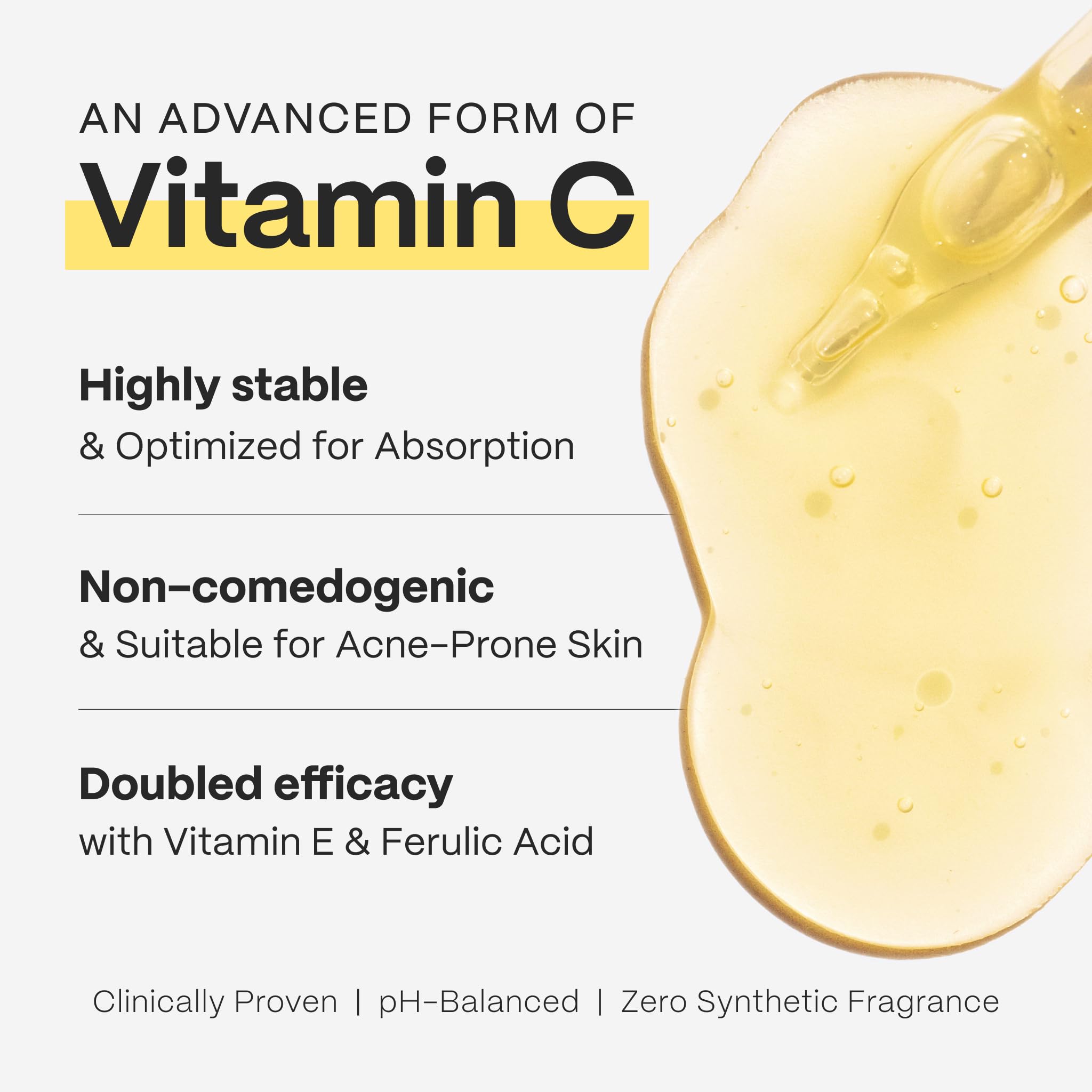 Texture close-up of Mad Hippie Vitamin C Serum on skin.