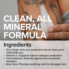Close-up of zinc oxide in Mad Rabbit Defend sunscreen.