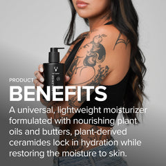 Mad Rabbit Replenish lotion bottle pump close-up highlights silicone-free, non-greasy formula