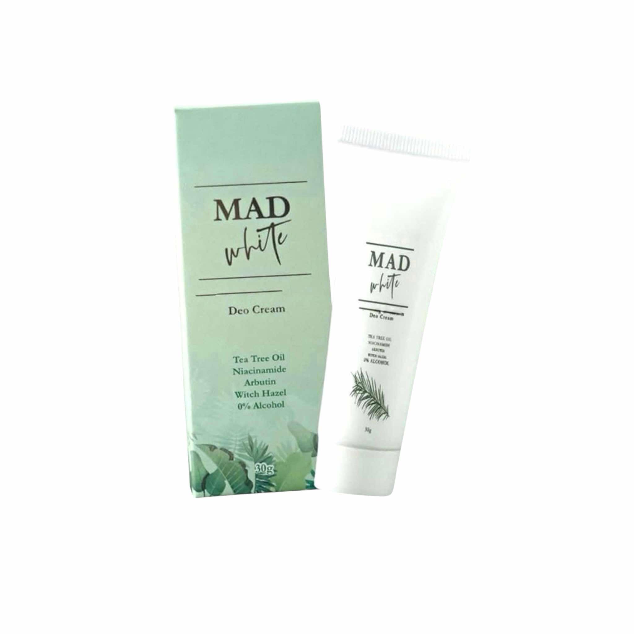 MAD WHITE underarm deo cream with tea tree oil for long-lasting freshness