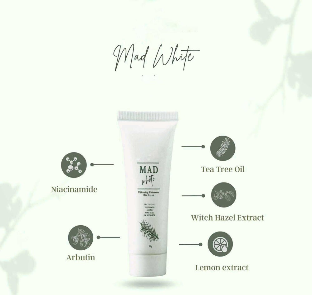 MAD WHITE witch hazel extract refreshes and soothes after application