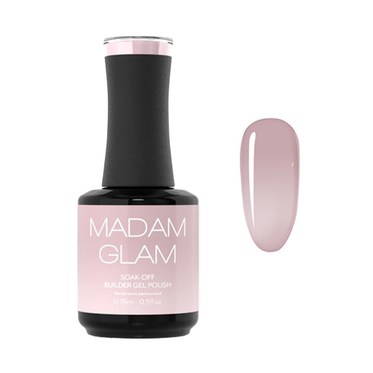 Madam Glam Hema-Free soak-off builder gel in light pink for extensions and flexibility