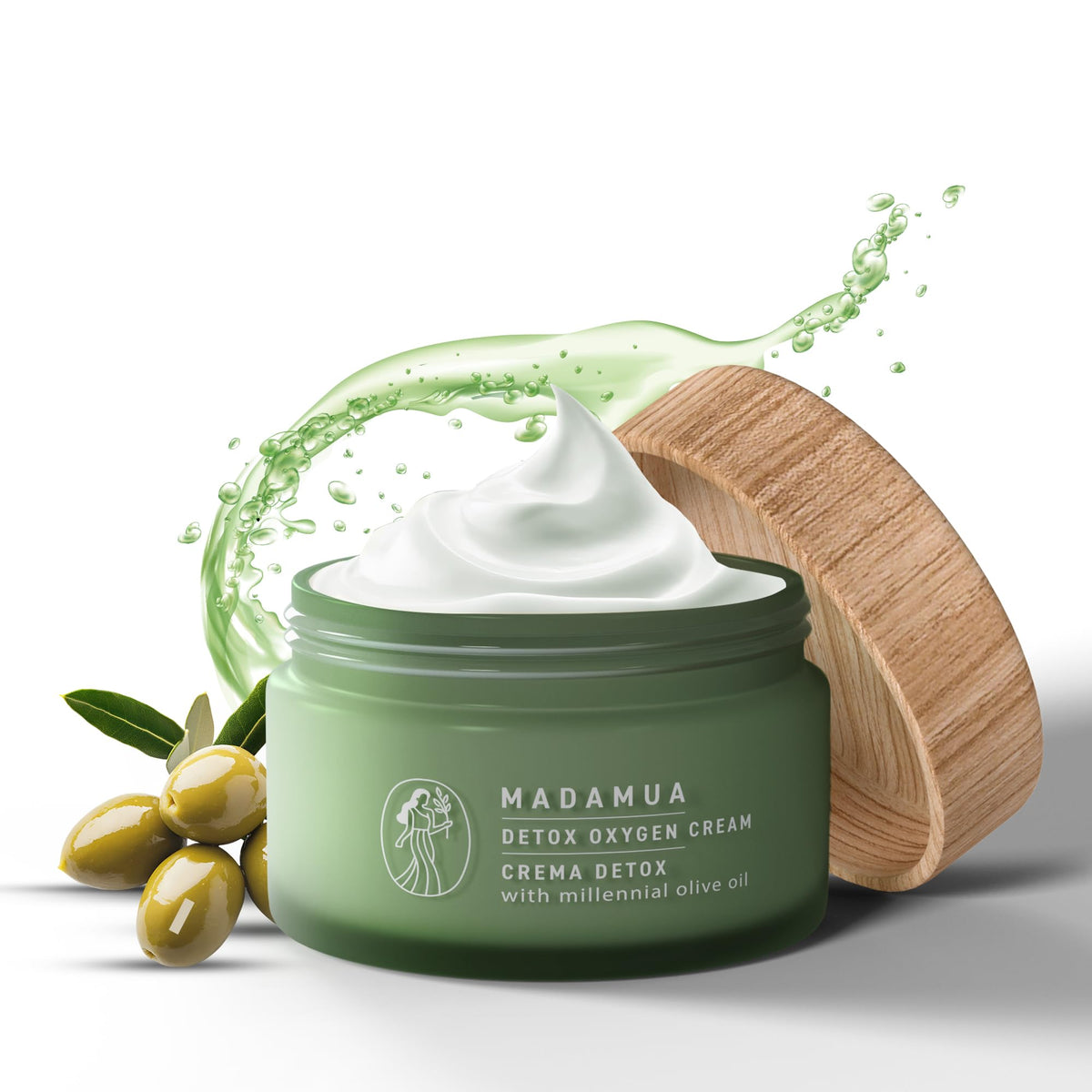 MADAMUA Detox Antioxidant Moisturizer bottle pump shows light daily hydration for dry skin