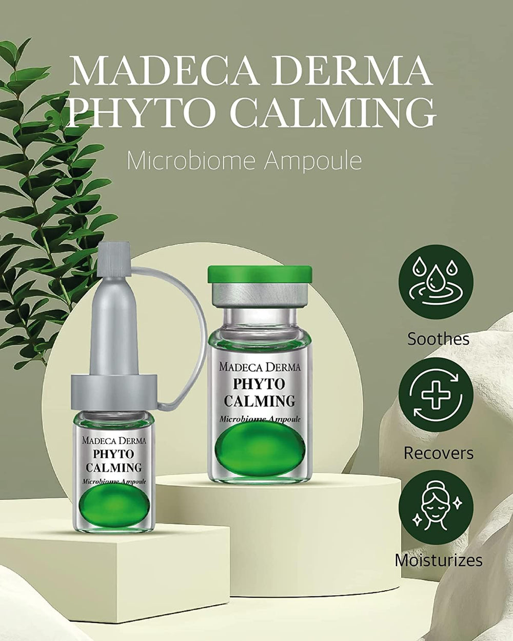 Madeca Derma Phyto-Calming daily-use ampoules for five-week skin revitalization.