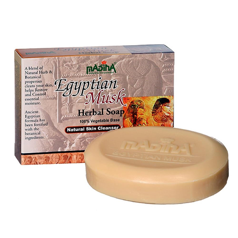 Madina Egyptian Musk Soap Bar six-pack display for daily moisturizing