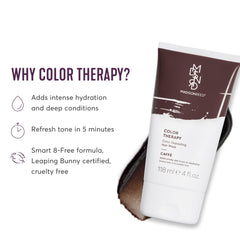 Madison Reed Color Therapy Caffé bottle showing color deposit for brown tones.
