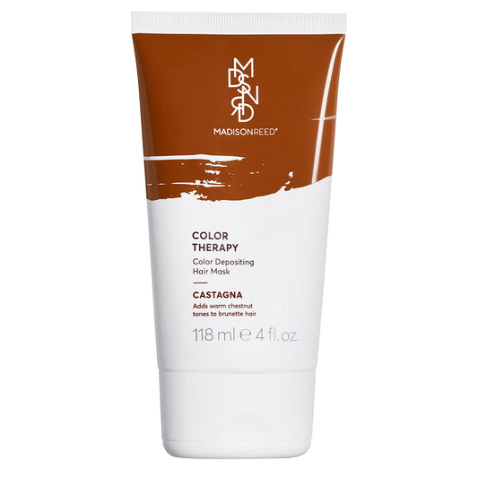Madison Reed Color Therapy Castagna bottle pour shows color deposit and hydration.