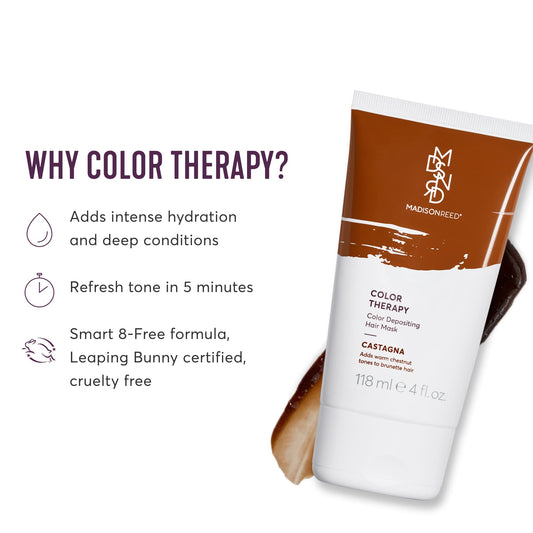 Madison Reed Color Therapy Castagna hair mask texture close-up for nourishment.