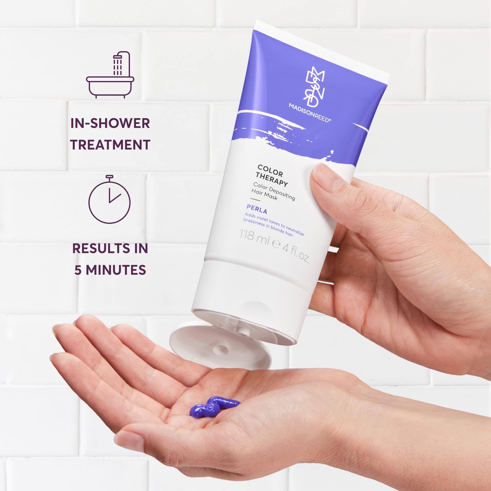 Tube illustration shows color-depositing formula with conditioning benefits