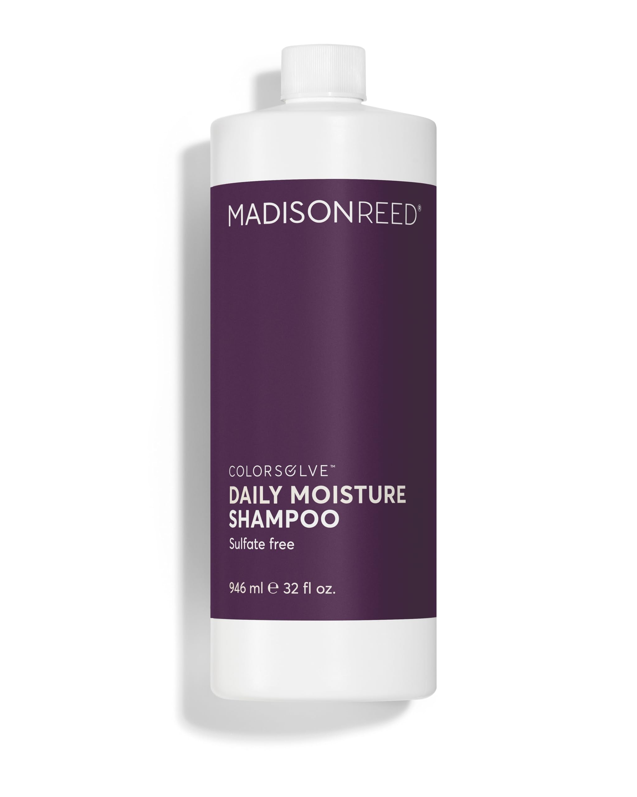 Madison Reed Colorsolve Daily Moisture Shampoo bottle demonstrates color-safe cleansing and daily hydration.