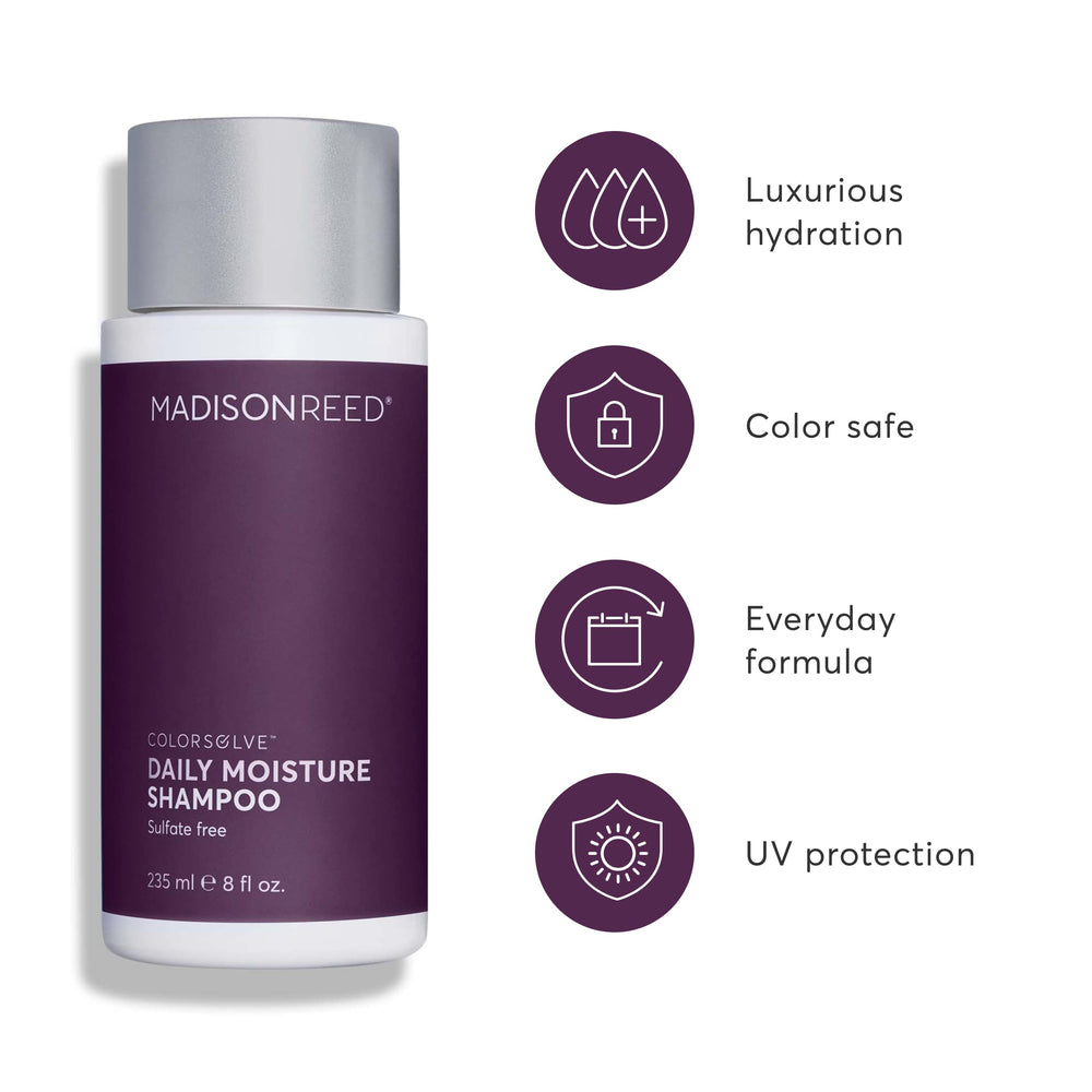 Close-up of Madison Reed ColorSolve label highlighting color-safe cleansing