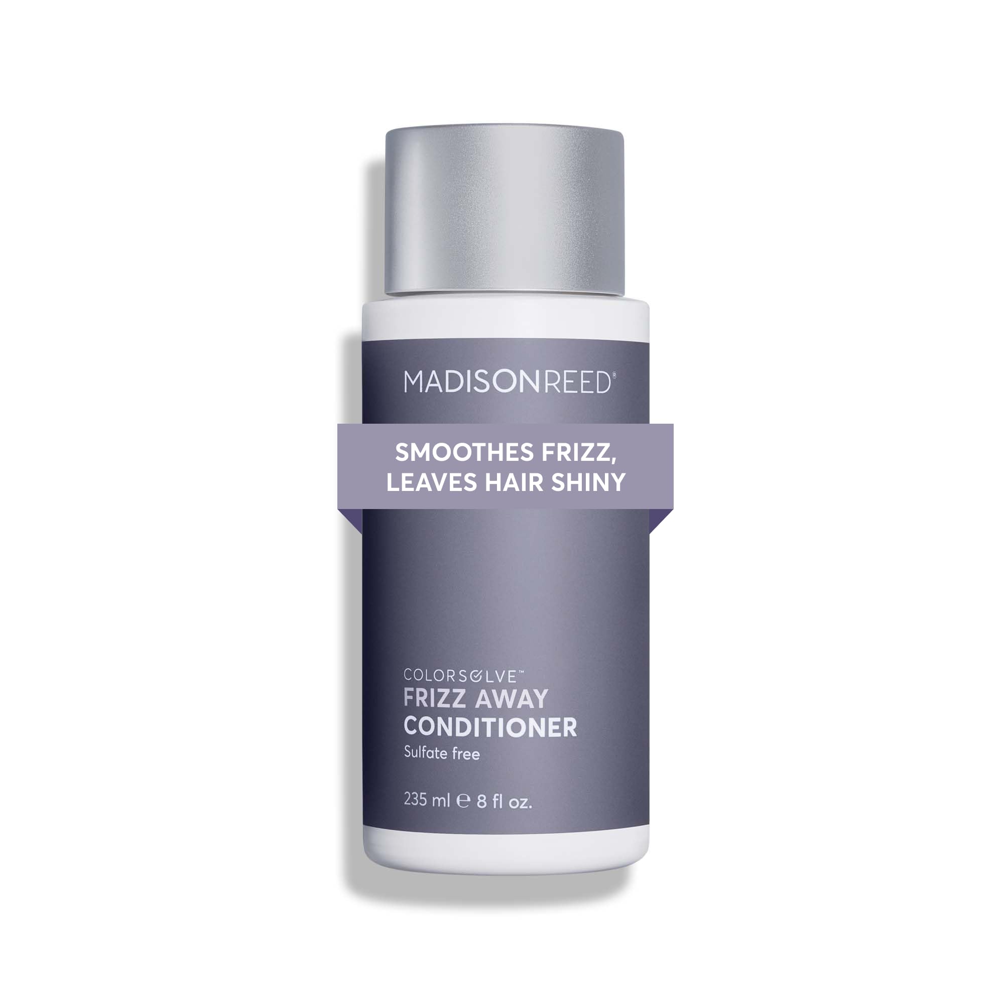 Madison Reed ColorSolve Frizz Away conditioner bottle delivering color-safe frizz control.