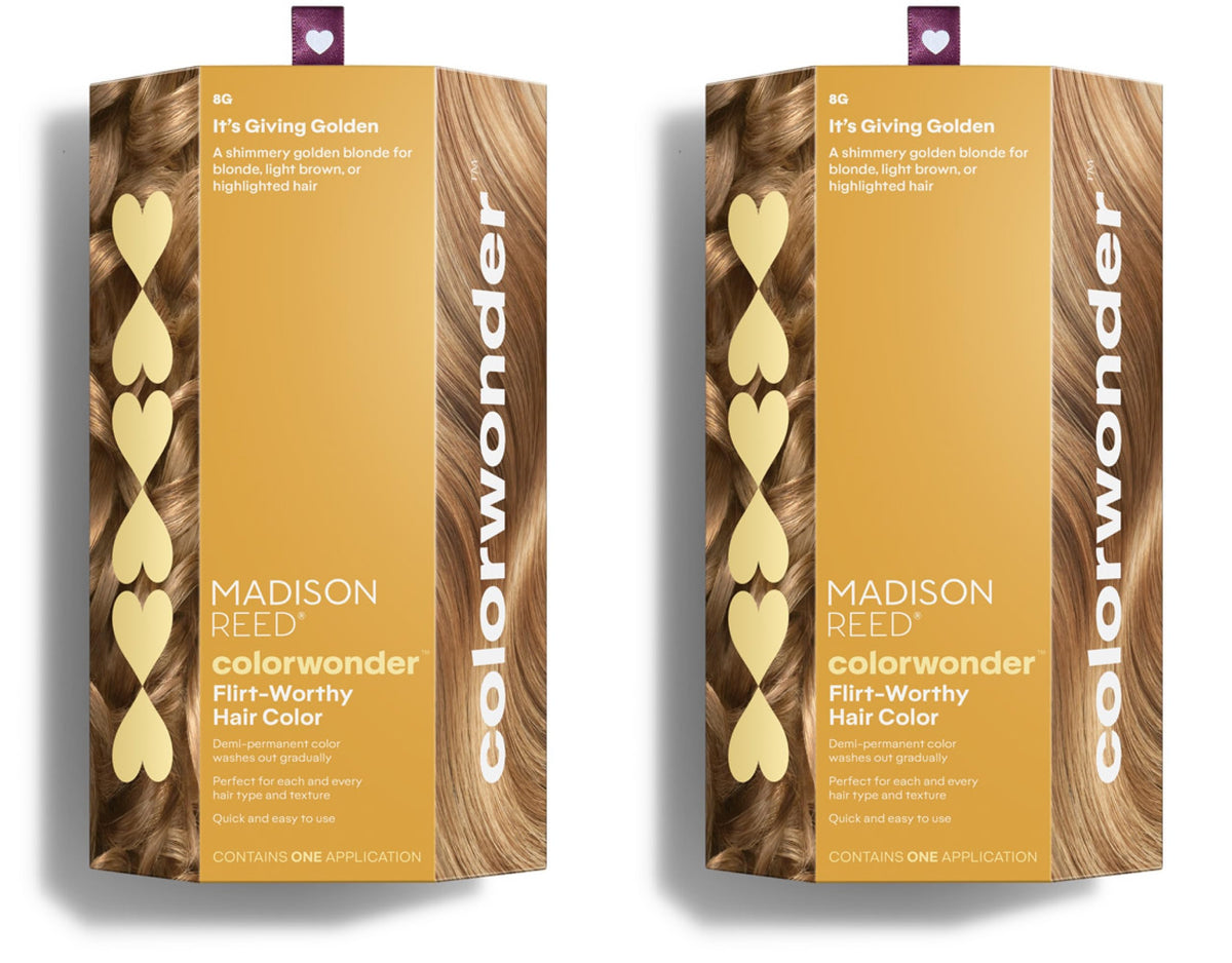 Madison Reed ColorWonder demi-permanent color bottle shows rich golden shade for lasting vibrance