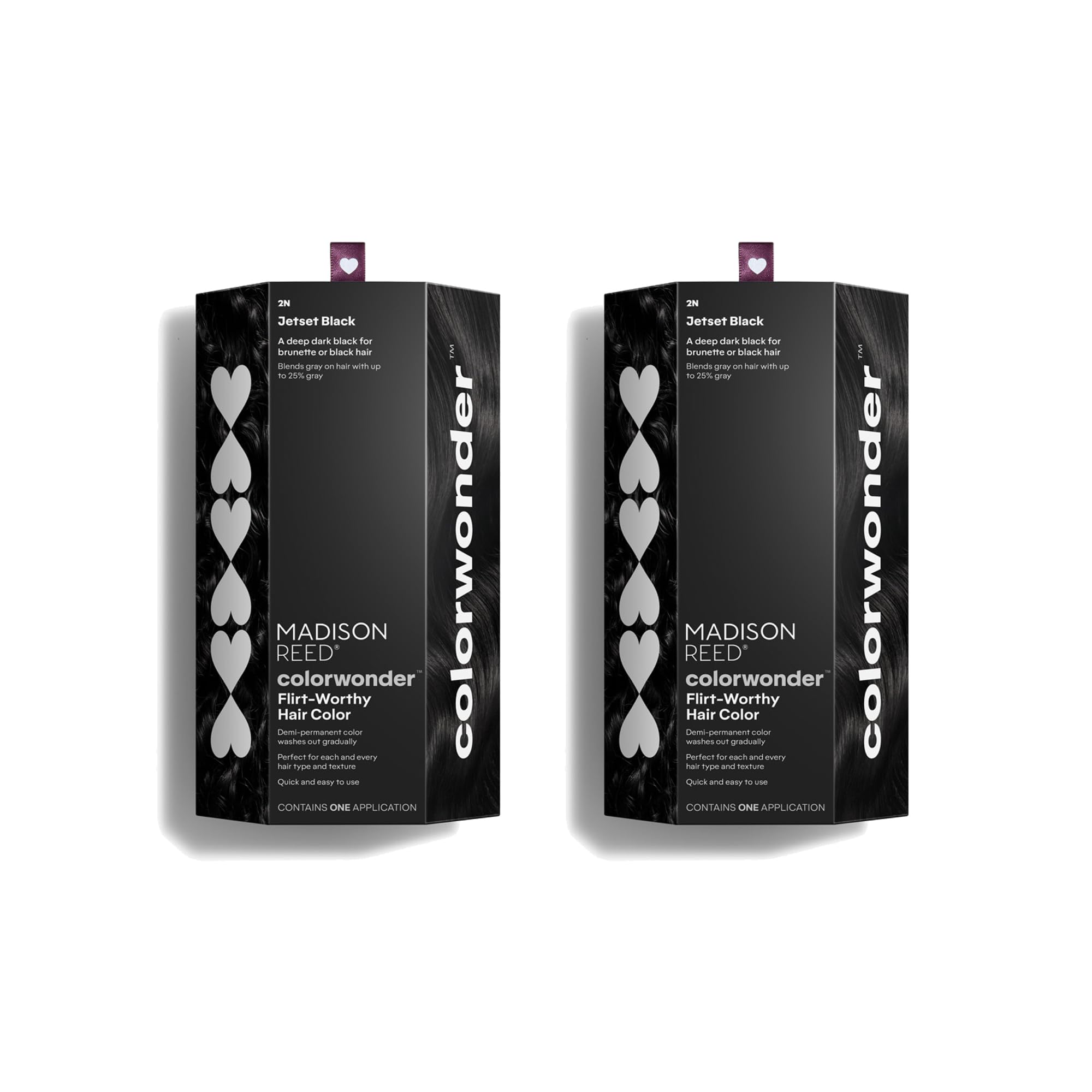 Madison Reed ColorWonder Jetset Black bottle shows vibrant at-home color application.