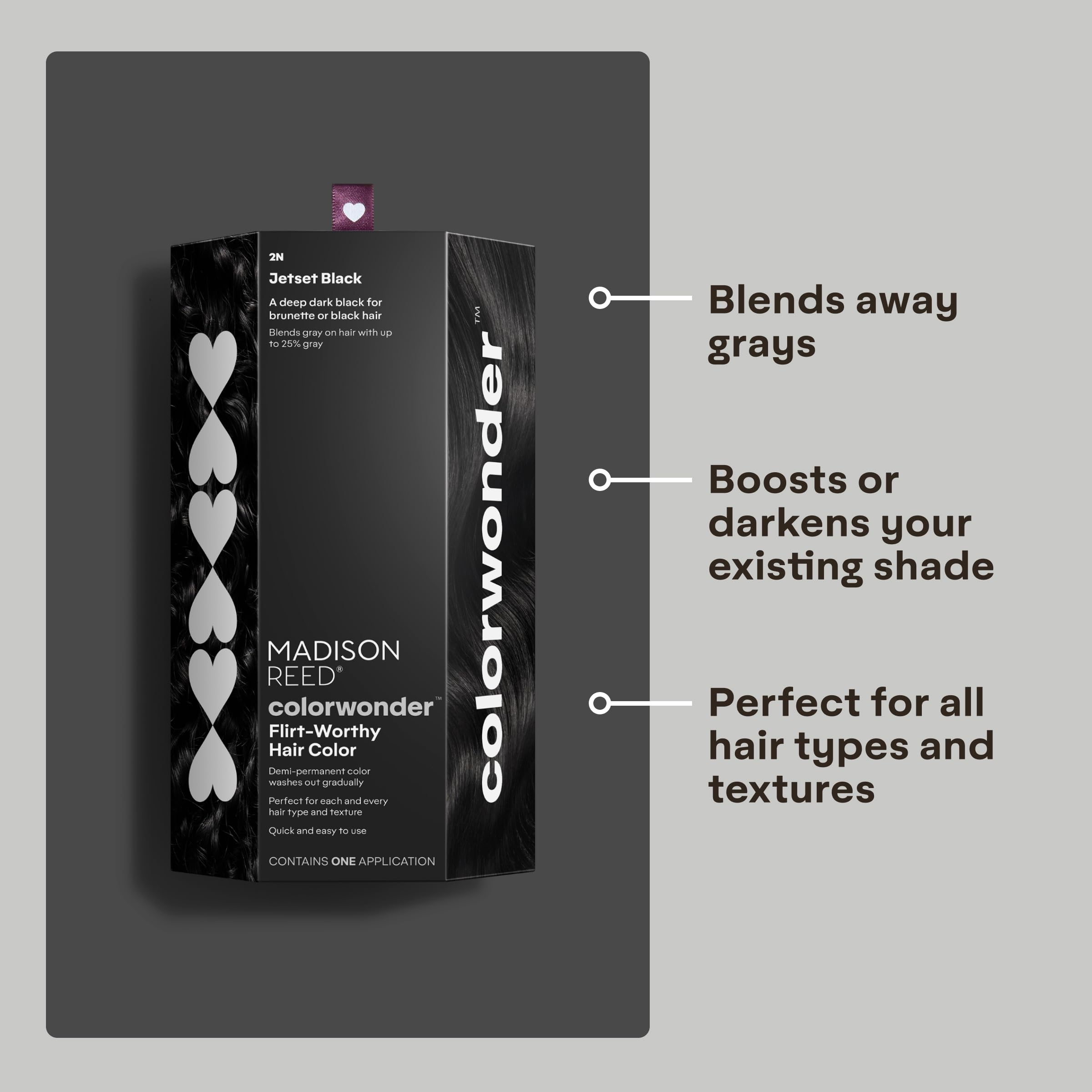 ColorWonder Jetset Black cap enables easy, mess-free mixing during home dyeing.