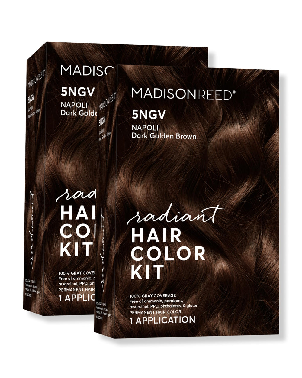 Madison Reed Radiant Color Cream for Napoli 5NGV creates warm dark golden brown tones.