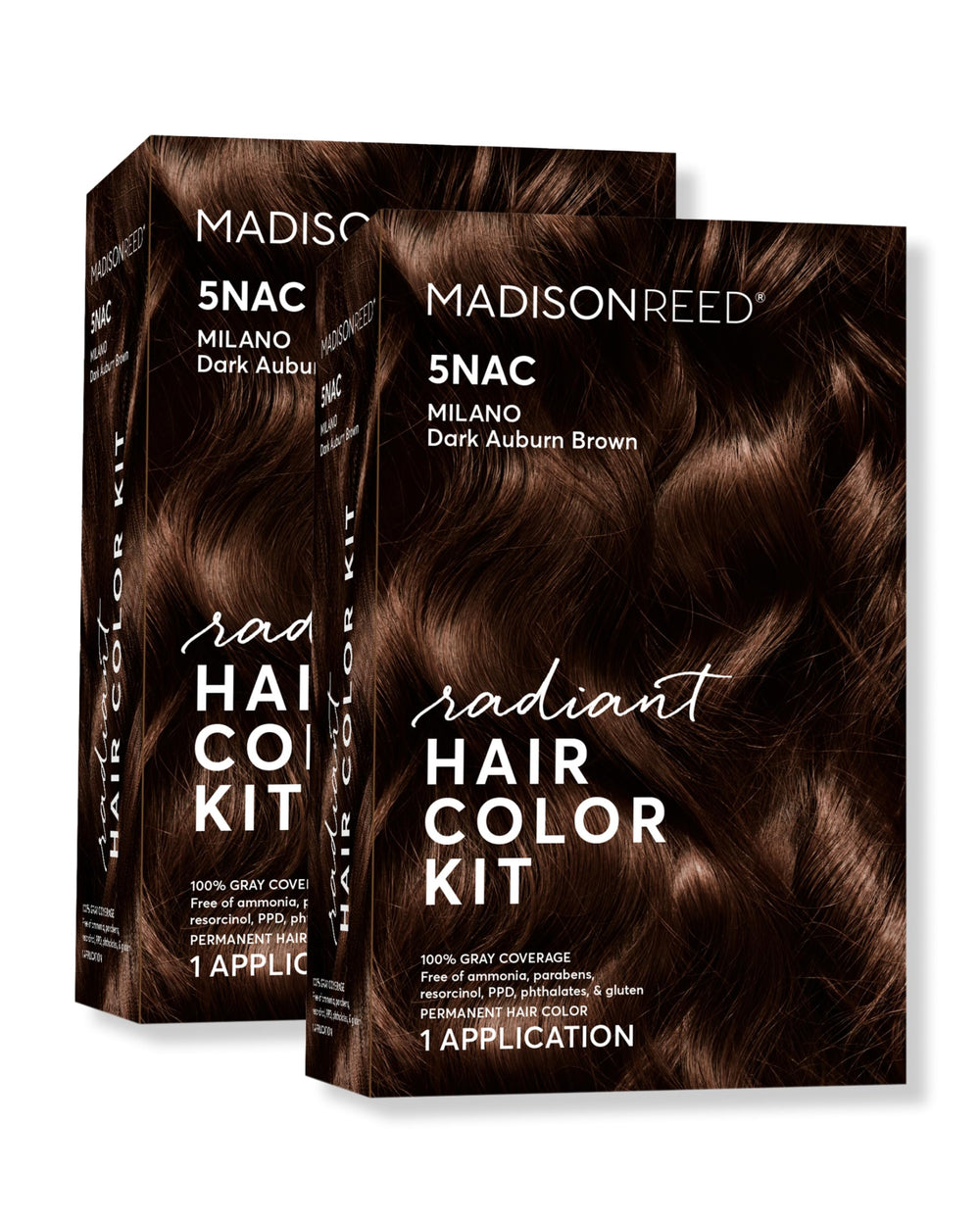 Madison Reed Radiant Color Kit applies dark chocolate brown 5NAC for a natural blend.