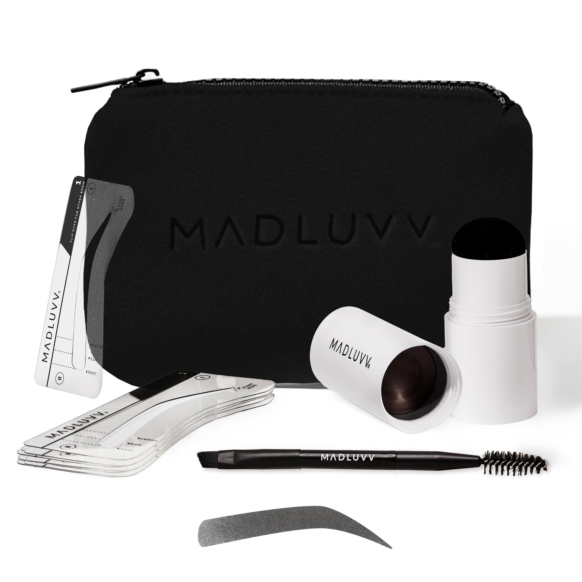 MADLUVV Brow Stamp Kit with nine shapes for fast natural-looking brows