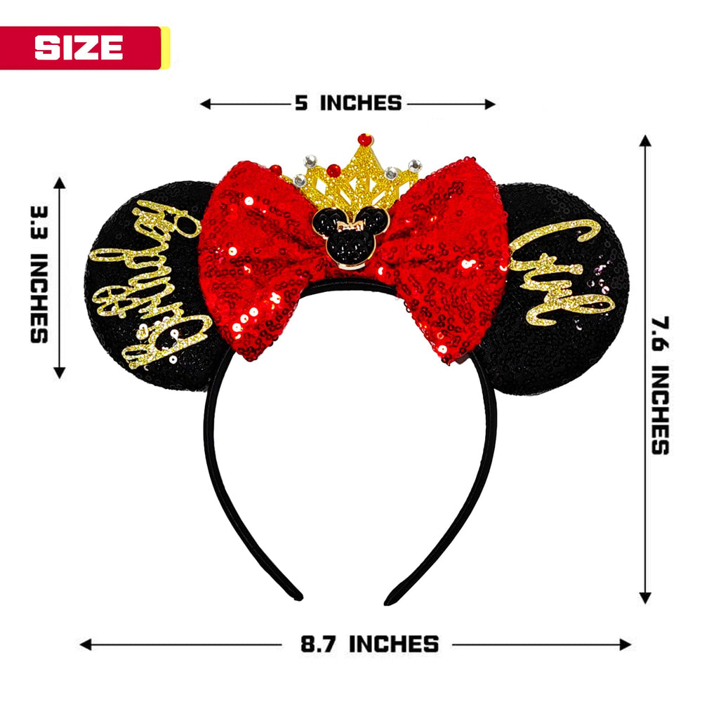 MADO black mouse ears headband side view enhances costume and park adventures