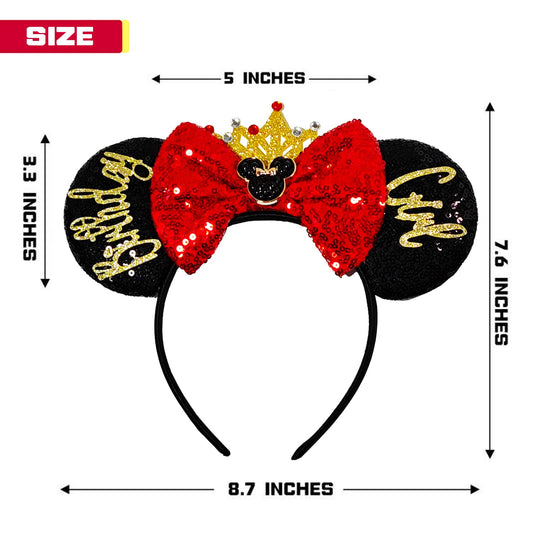MADO black mouse ears headband side view enhances costume and park adventures