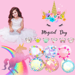 MADO unicorn bath bombs make birthday surprises memorable with bright colors and jewelry inside.