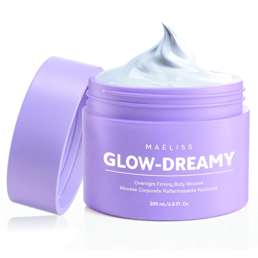 MAËLISS Overnight Toning Whip bottle close-up showing rich formula for firmer skin
