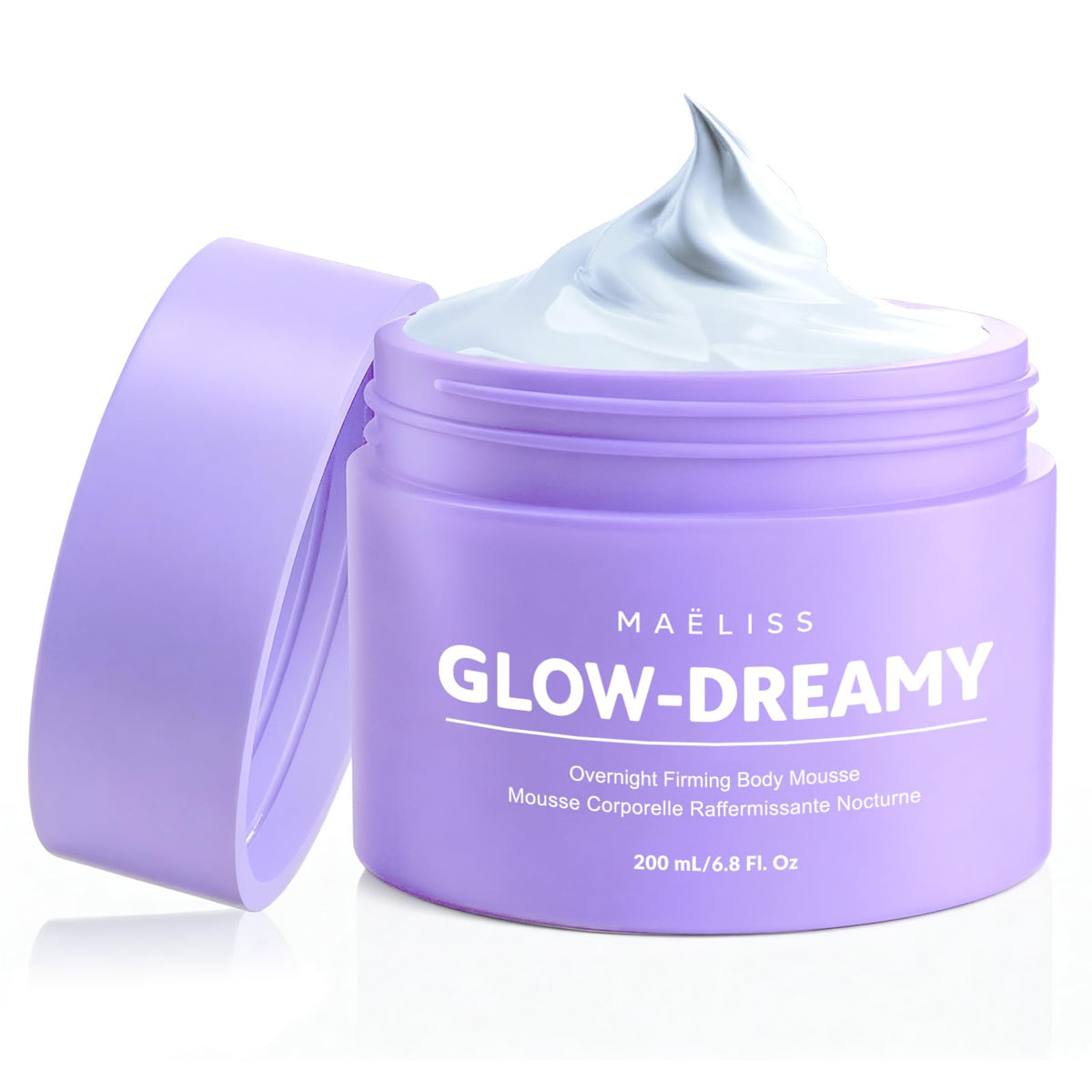 MAËLISS Overnight Toning Whip bottle close-up showing rich formula for firmer skin