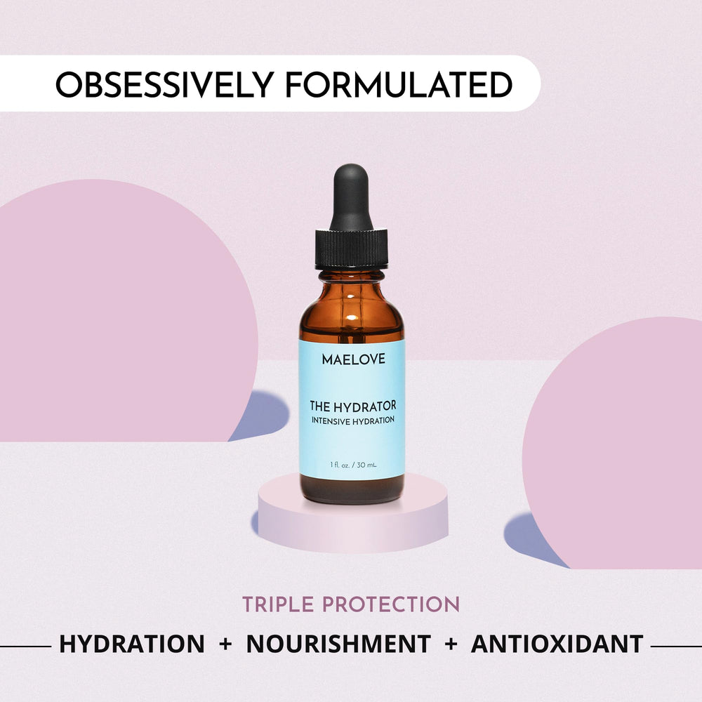 MAELOVE Hydrator bottle label emphasizes vegan, cruelty-free hydration you can trust.