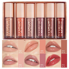 MAEPEOR moisturizing lip gloss set 6pcs packaging, ideal gift-ready presentation