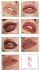 Application shot of MAEPEOR gloss demonstrates smooth, non-sticky glide.