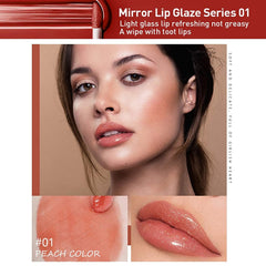 Lips shown with MAEPEOR gloss for long-lasting shine.