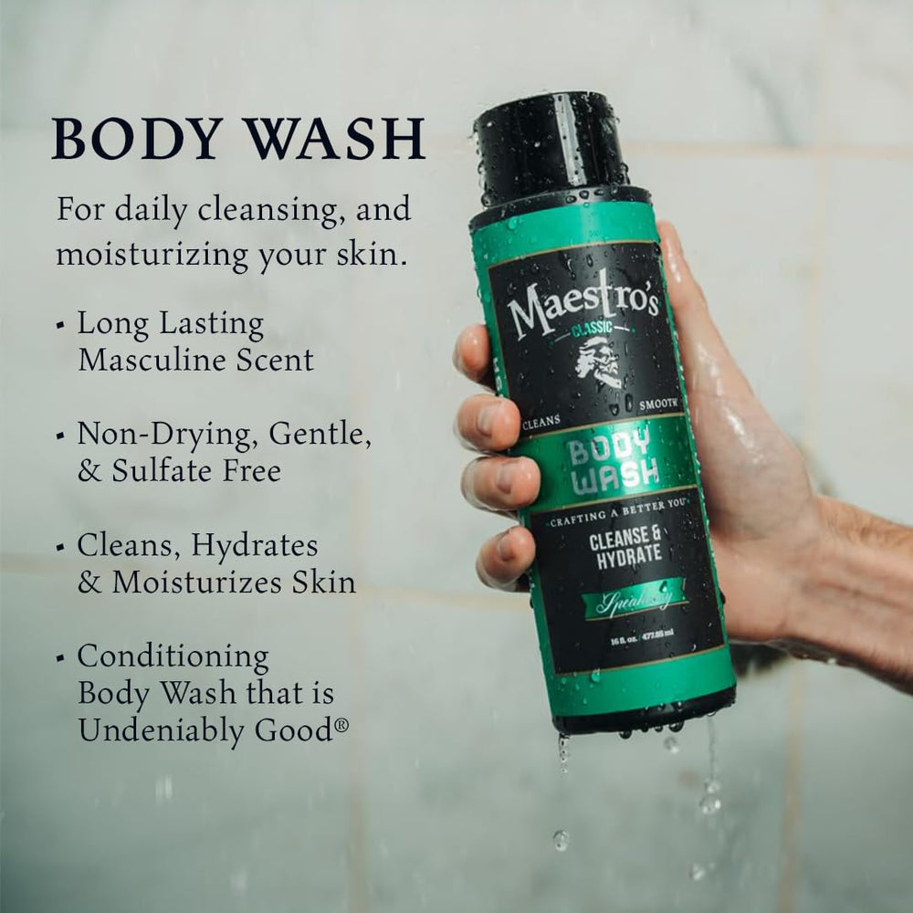 Eco-friendly materials used in Maestro's Classic Bath Wash packaging for eco-conscious buyers.