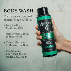 Eco-friendly materials used in Maestro's Classic Bath Wash packaging for eco-conscious buyers.