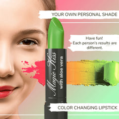 Magic Kiss gold lip swatch demonstrates color shift on lips
