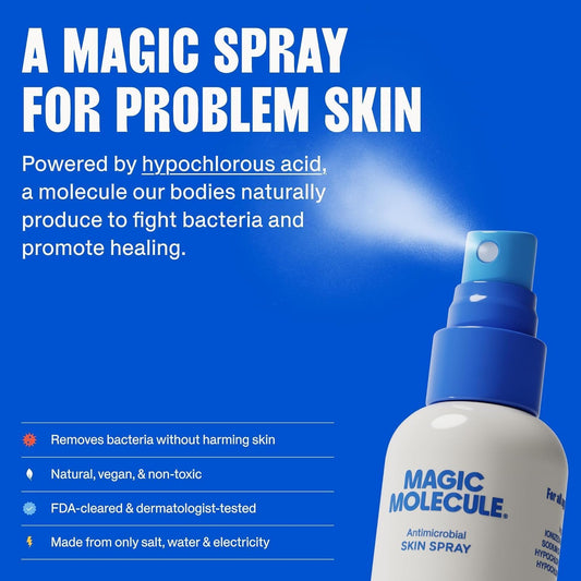 Magic Molecule Hypochlorous Acid Spray 3-4oz front view promoting soothing cleansing