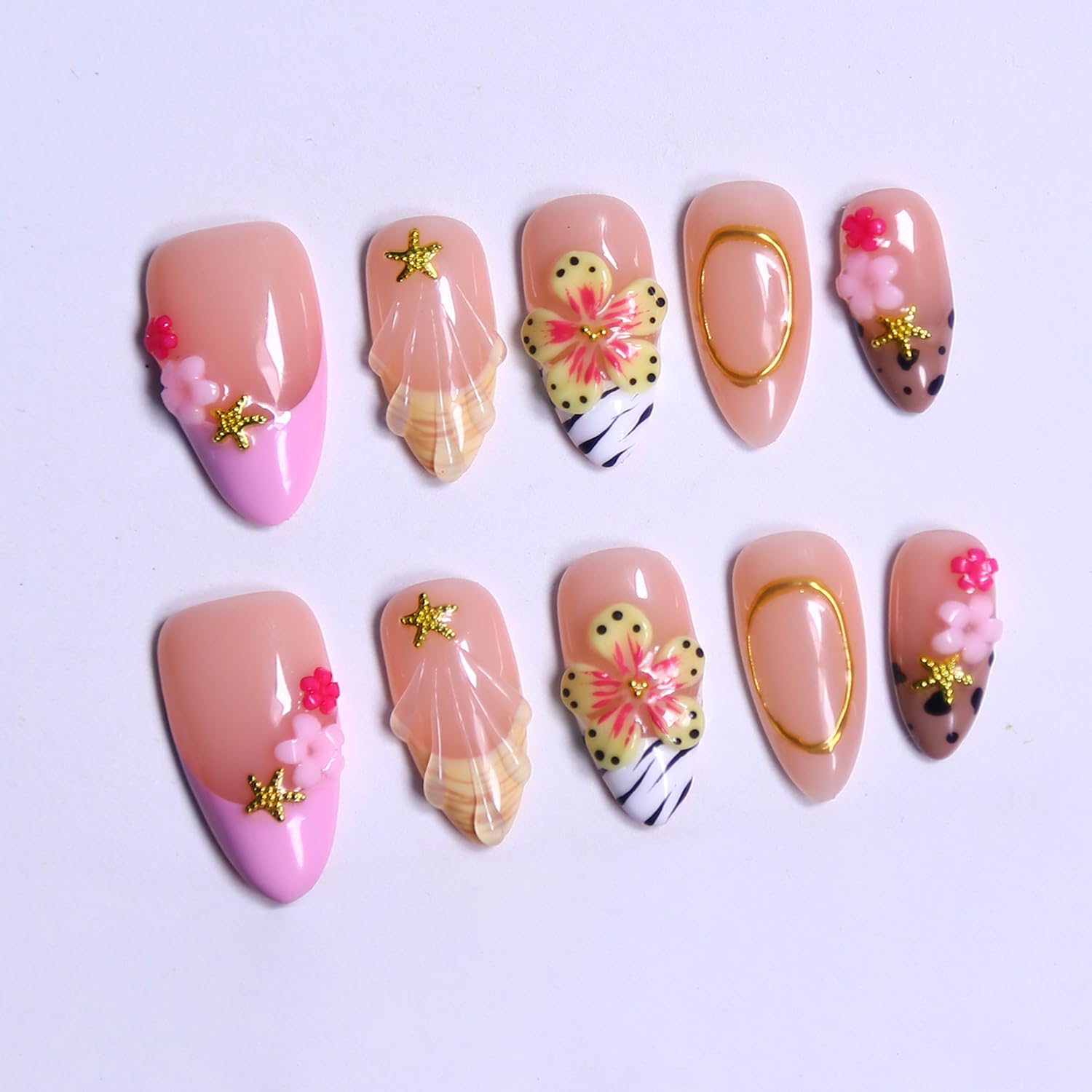 MAGLFELL 3D gel multi-layer nails close-up showing depth and texture.