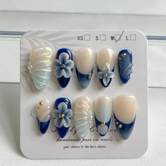 MAGLFELL luxury almond 3D nails in angle shot for instant salon-like results.