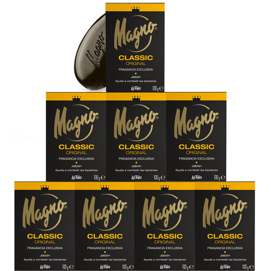 Magno La Toja Classic Black soap bar close-up for everyday cleansing.