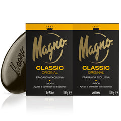 Magno La Toja Classic Black pack on bathroom shelf, gift-ready appeal.