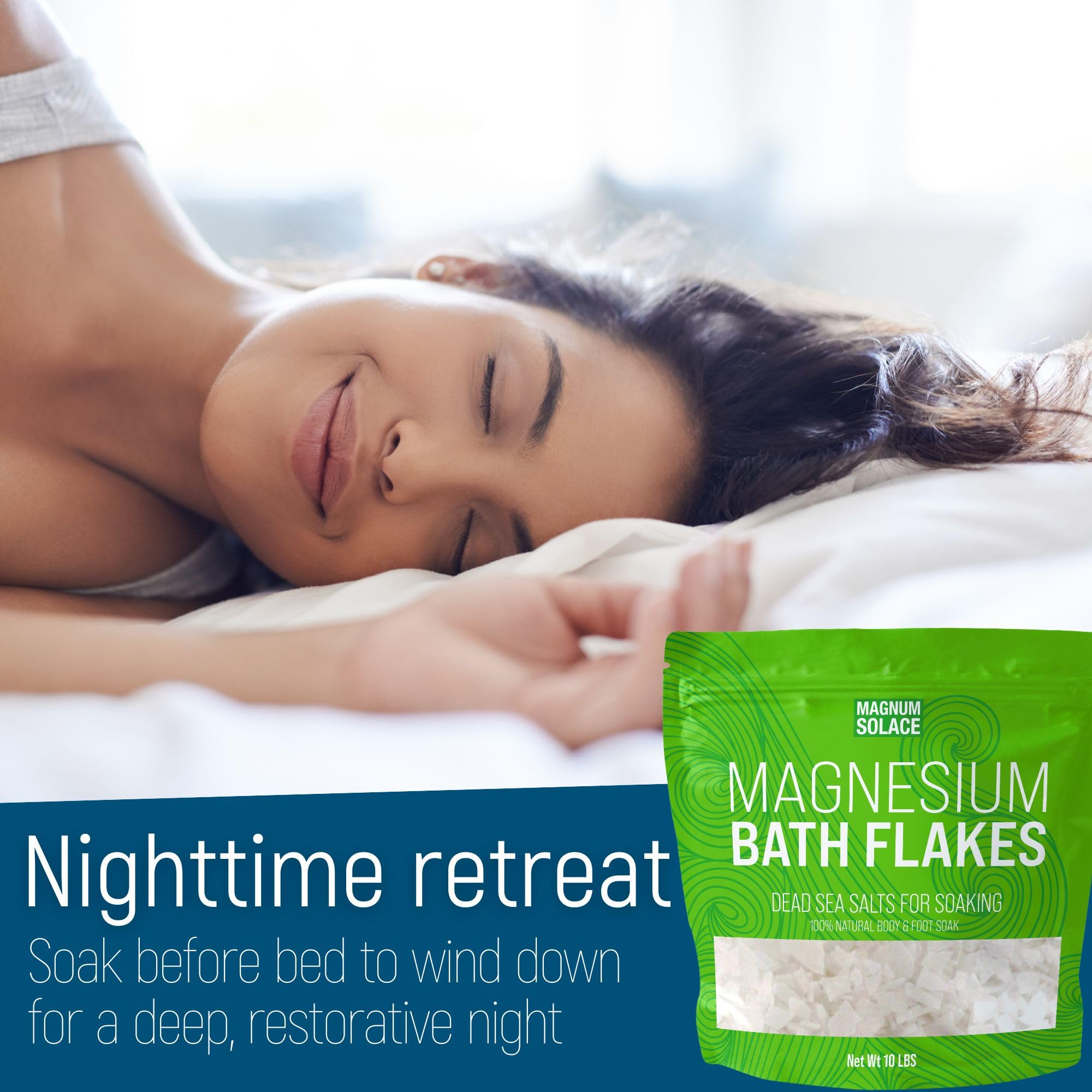 Magnum Solace bath time scene with tub water and soft lighting for a calming routine.