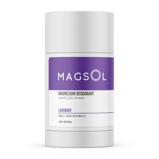 MAGSOL magnesium deodorant packaging with Rose scent for gentle daily odor protection.