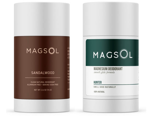 Magsol Organics sandalwood deodorant two-pack for all-day freshness with aluminum-free protection