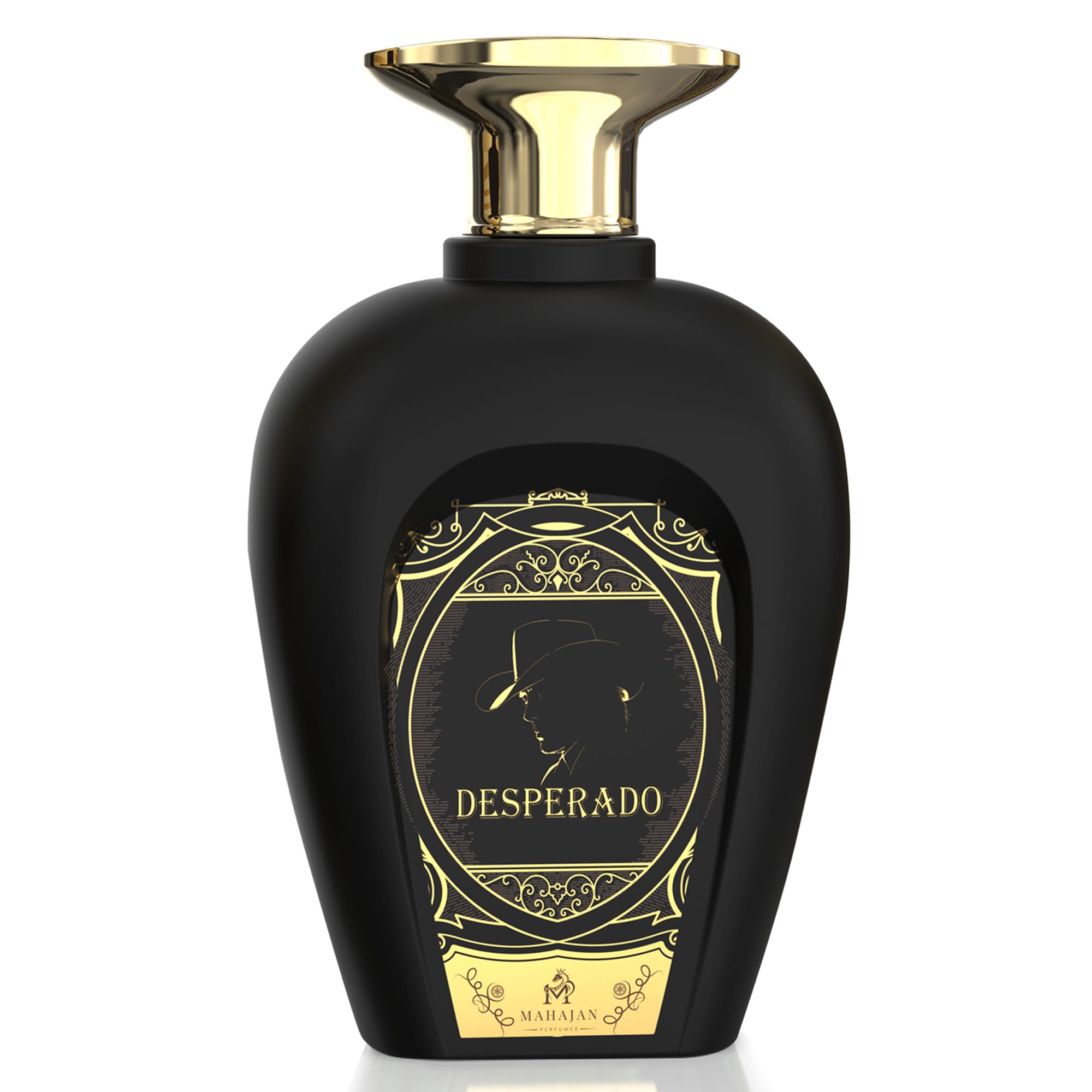 Mahajan Desperado bottle front view for confident evening wear.