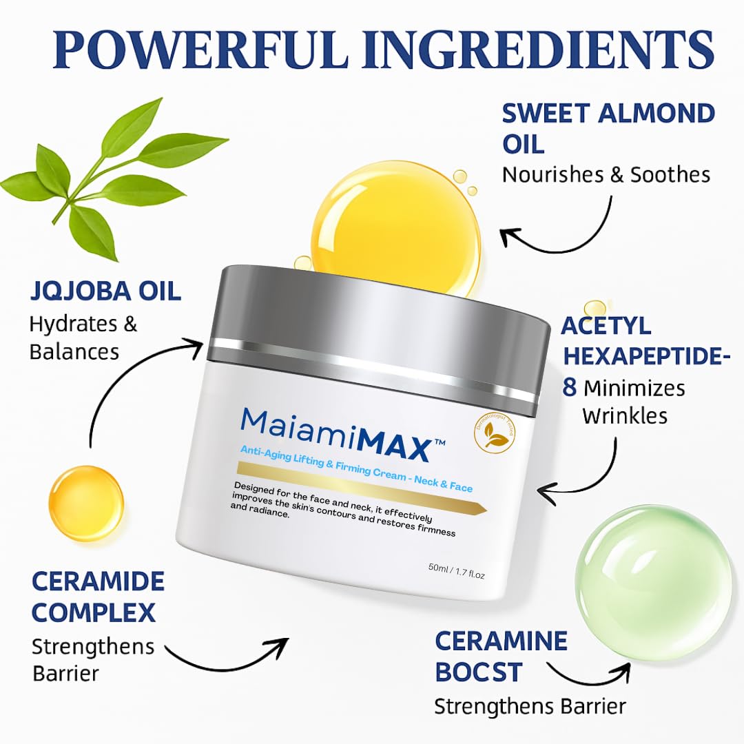 MAIAMIMAX Neck-area application targets crepey skin for smoother contours.