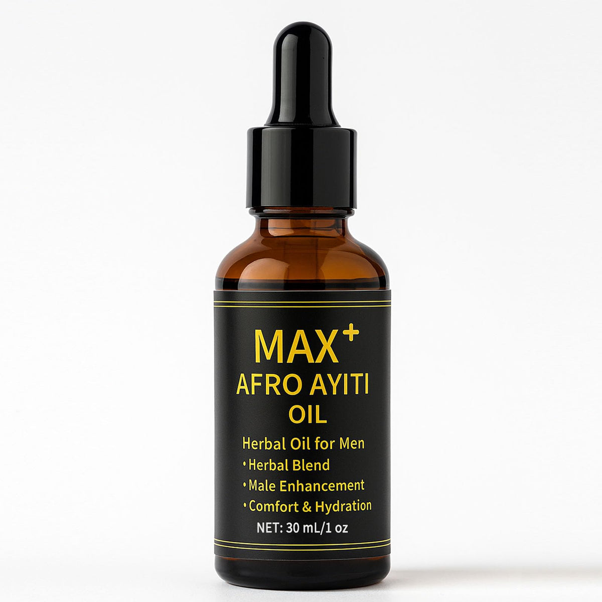 Maidlure Max+ Afro Ayiti Oil bottle close-up showing vitality-friendly herbal blend