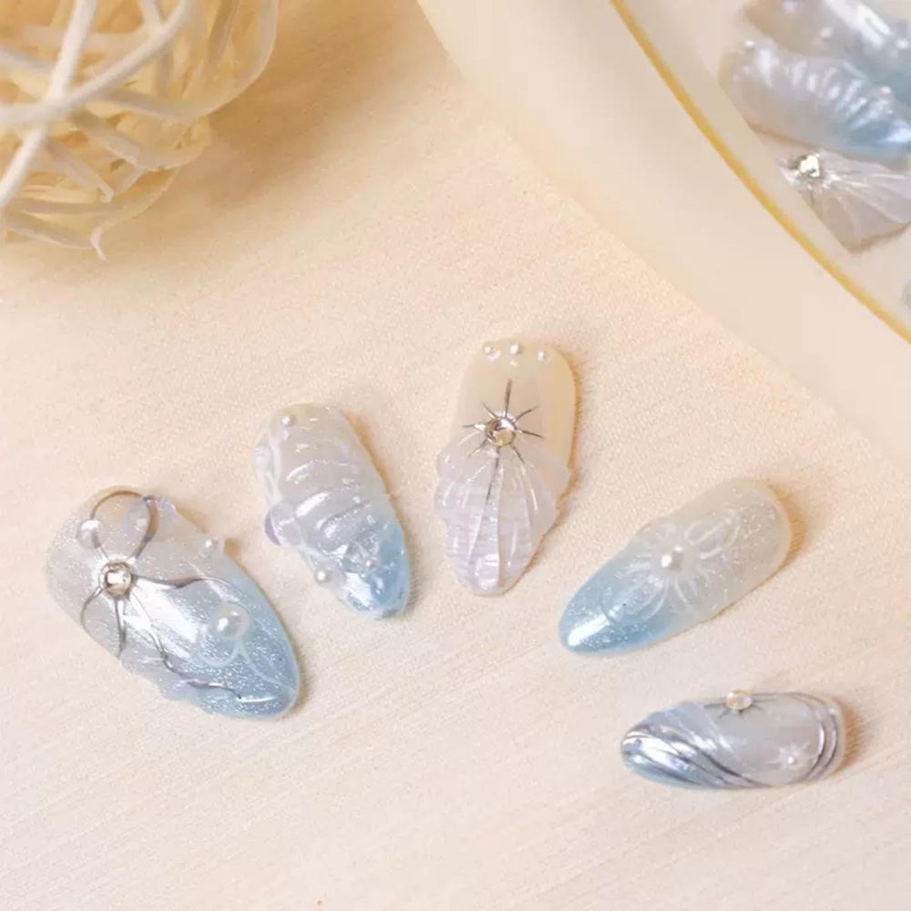 Maigitur 5D nails charms rhinestones add subtle sparkle for events.